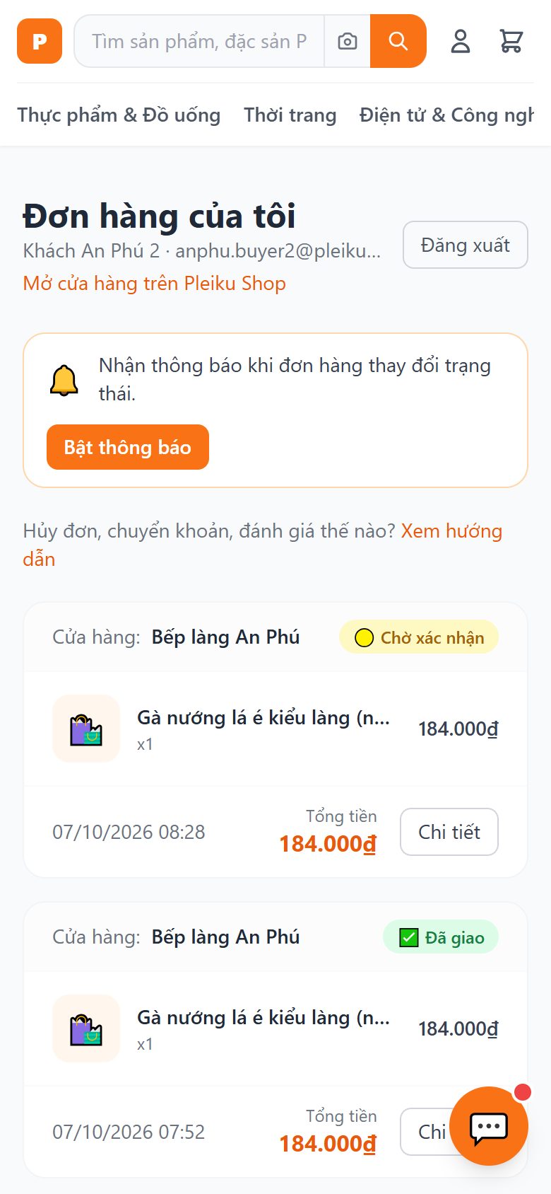 Đơn hàng của tôi