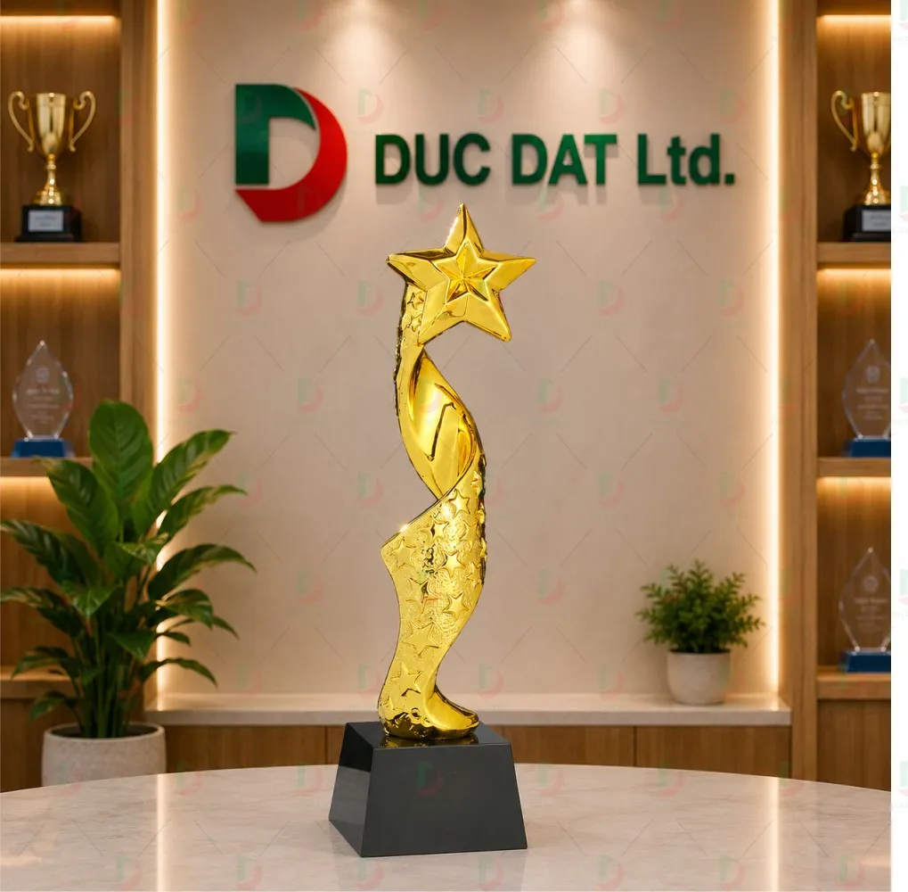 Cúp Nghệ Thuật 022 Mạ Vàng | Biểu Tượng Ngôi Sao Khối 3D Đỉnh Cao