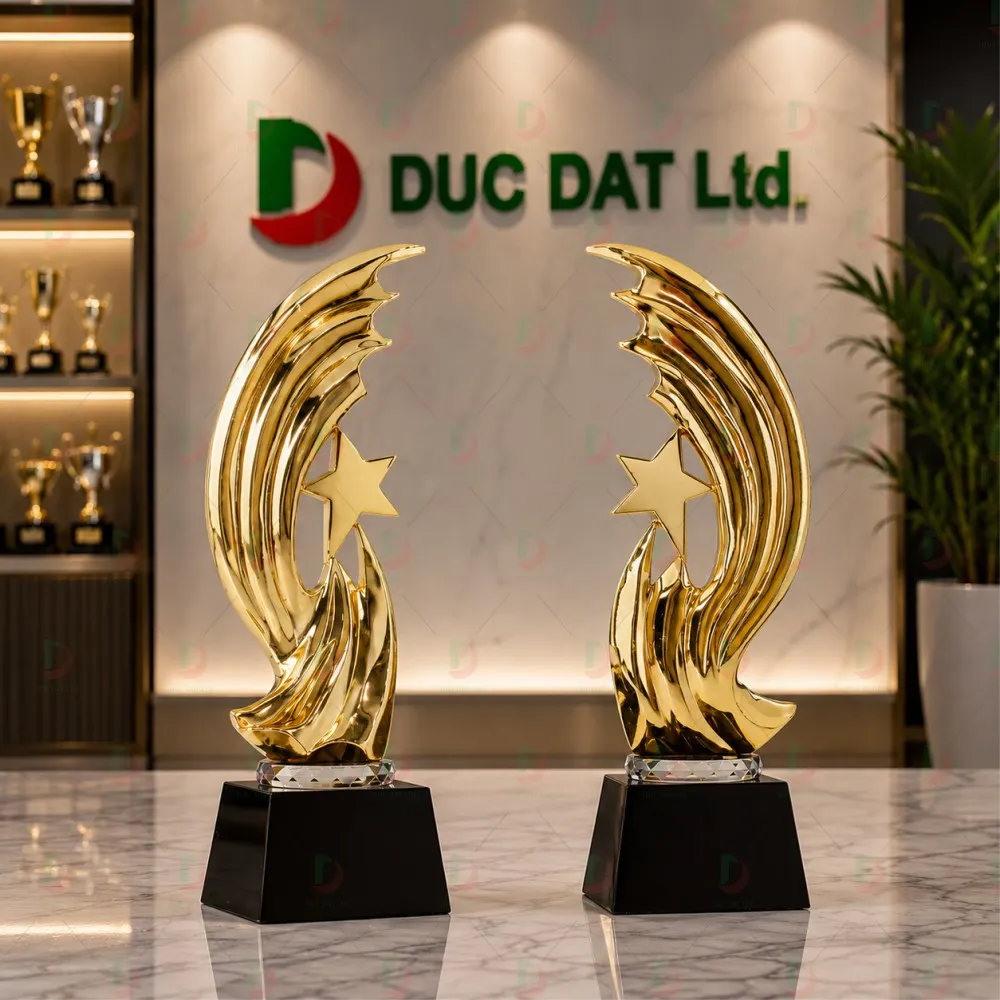 Cúp Nghệ Thuật 006 Mạ Vàng Cánh Chim & Ngôi Sao