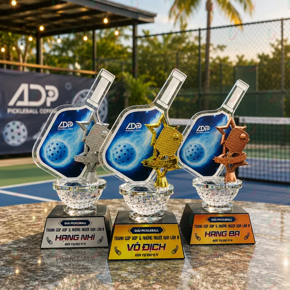 Cúp Pickleball 012 Pha Lê Cao Cấp | Thiết kế độc quyền