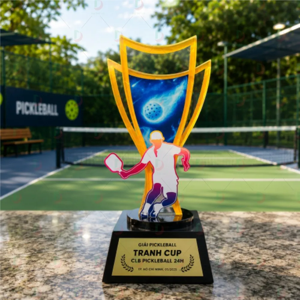 Cúp Pickleball 007 Pha Lê Cao Cấp – Thiết Kế Độc Bản