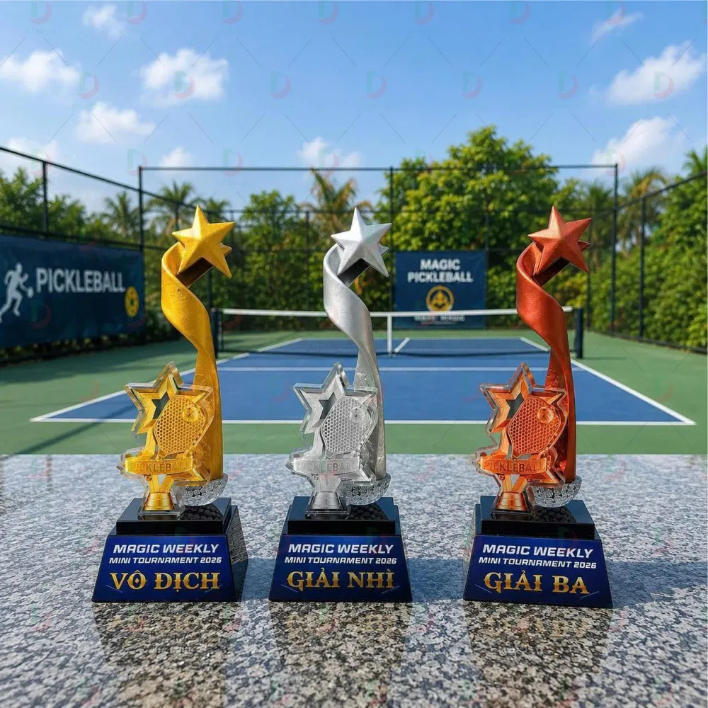 Cúp Pickleball 005 Cao Cấp | Cúp Trao Giải Pickleball Đẹp, Thiết Kế Độc Quyền