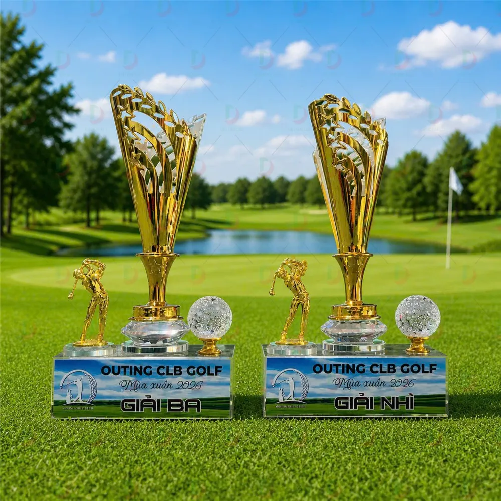Cúp Golf Pha Lê 020 Cao Cấp | Mẫu Cúp Golf Sang Trọng Dành Cho Nhà Vô Địch