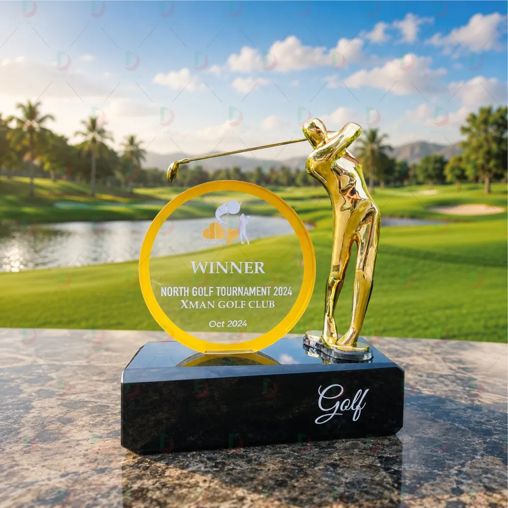 Cúp Golf Pha Lê 012 Cao Cấp | Cúp Golf Thiết Kế Độc Quyền