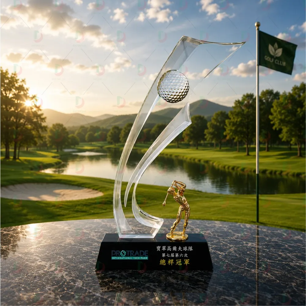 Cúp Golf Pha Lê 010 Cao Cấp | Cúp Vinh Danh Sang Trọng