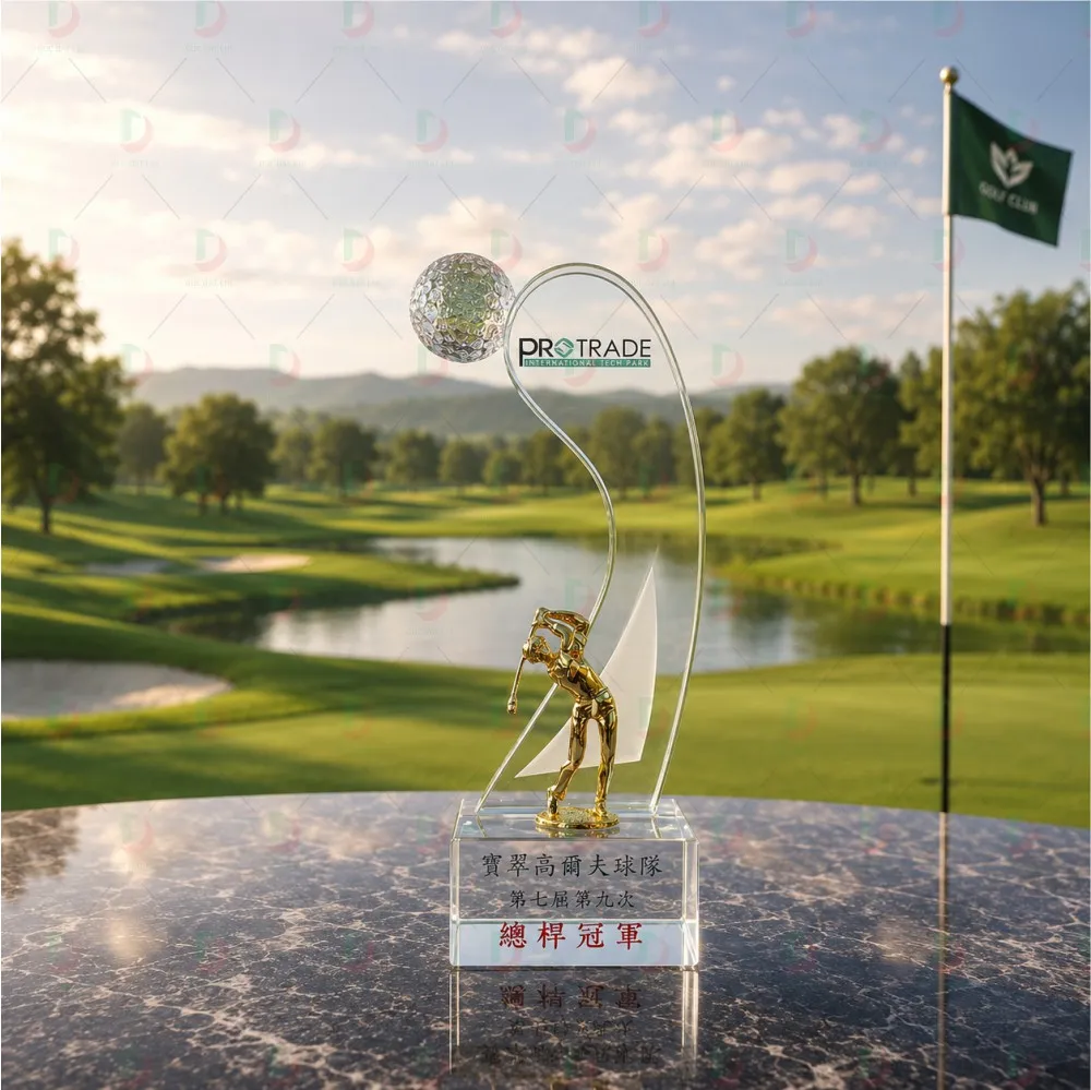 Cúp Golf Pha Lê 006 Cao Cấp | Cúp Trao Giải Golf Sang Trọng